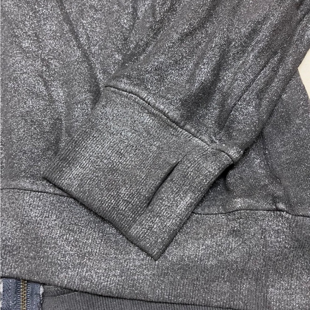 Pam & Gela M shimmery grey cold shoulder sweatshirt - Picture 4 of 12